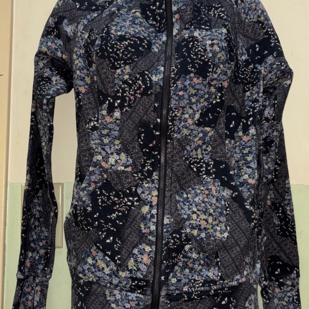 Lululemon Athletica Women's Floral Bomber Jacket - Black and Multicolor